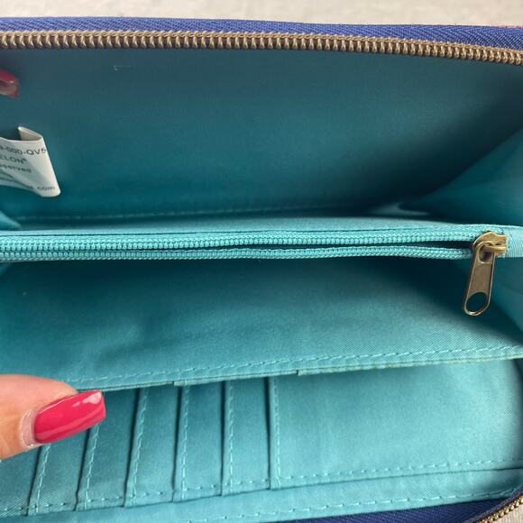 Travelon RFID Blocking Purple Pink Floral Wristlet Accordion Wallet Travel - Picture 5 of 6